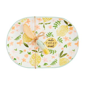 Floral Cheese Platter Set
