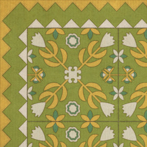 Folk Art Museum Floral Quilt First Day Of Spring Vinyl Floor Cloth