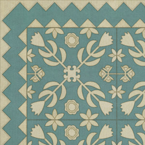 Folk Art Museum Floral Quilt Odes And Elegies Vinyl Floor Cloth
