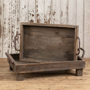 Footed Wood Tray