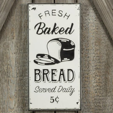 Fresh Baked Bread Vintage Enamel Sign