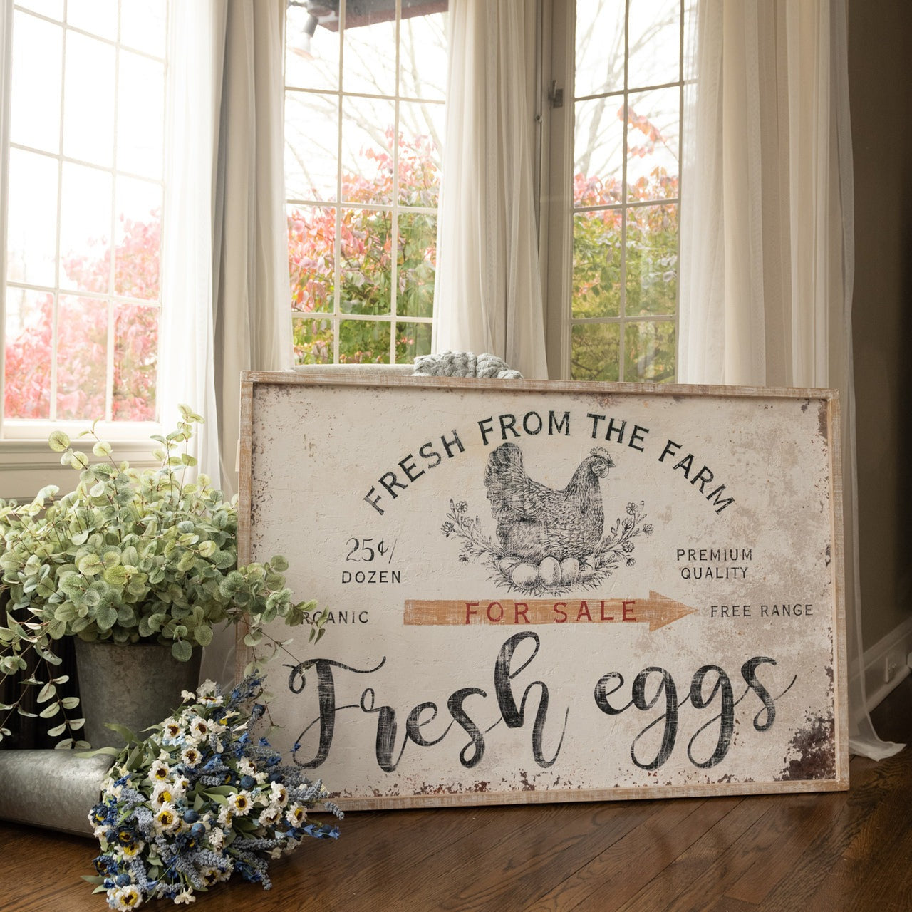 Fresh Eggs From The Farm Large Wood Sign