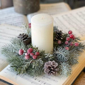 Frosted Fir & Berry Candle Ring