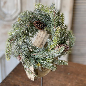 Frosted White Spruce Candle Ring