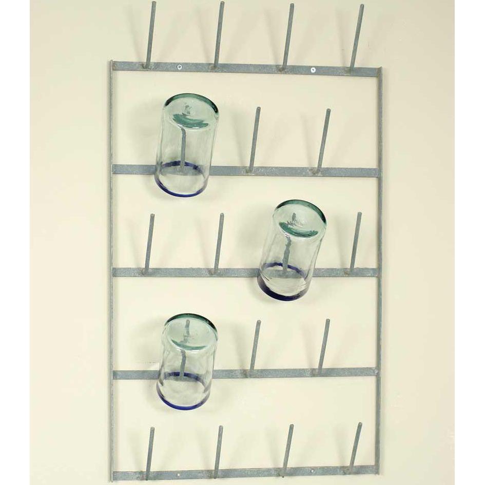 Galvanized Metal Wall Cup Holder Rack