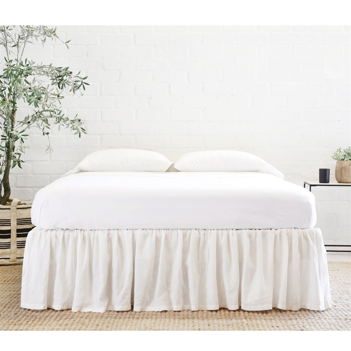 Gathered Linen Bed Skirt by Pom at Home