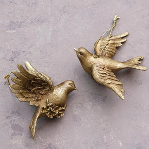Gold Resin Dove Ornament