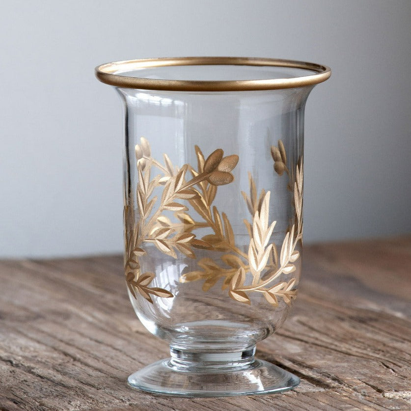 Gold Leaf Footed Vase