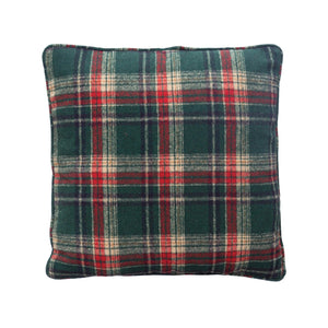 Green Plaid Brushed Flannel Pillow