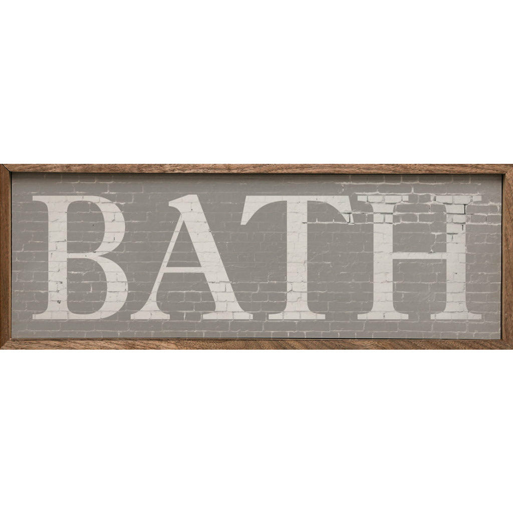 Grey Brick Bath Wood Framed Print