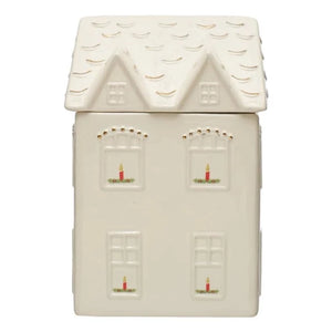 Hand-Painted Stoneware House Cookie Jar