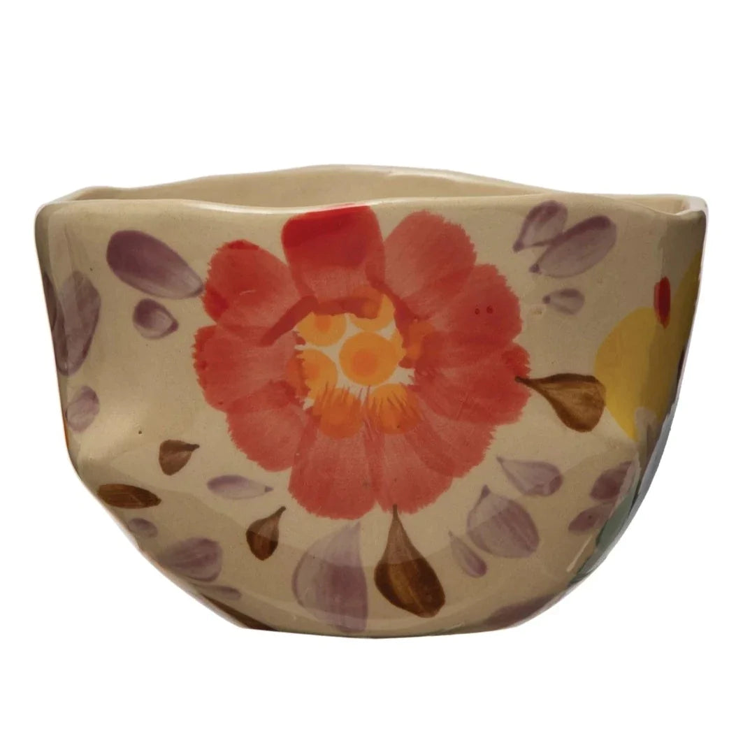 Hand Painted Floral Serving Bowl