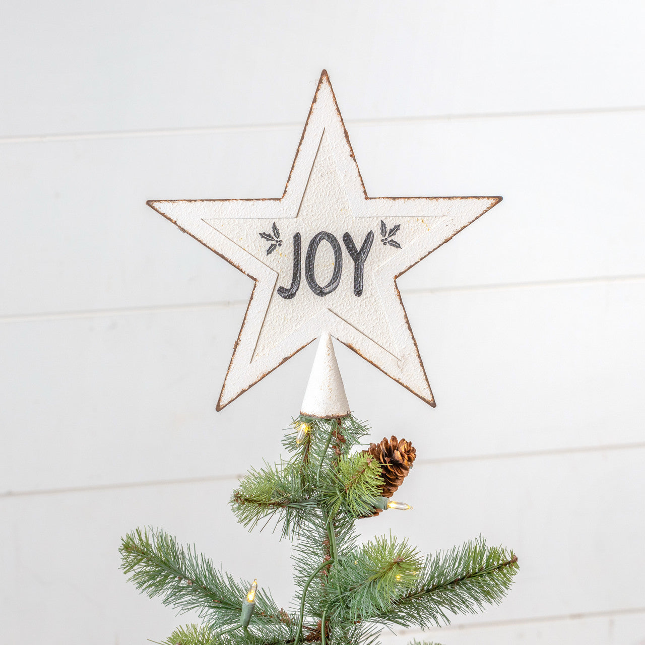 Hand Painted Joy Star Tree Topper