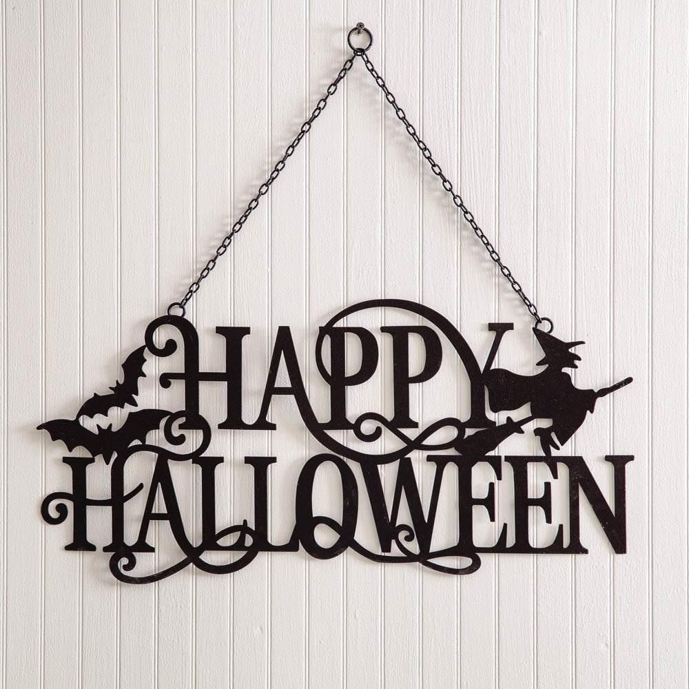 Happy Halloween Hanging Metal Sign