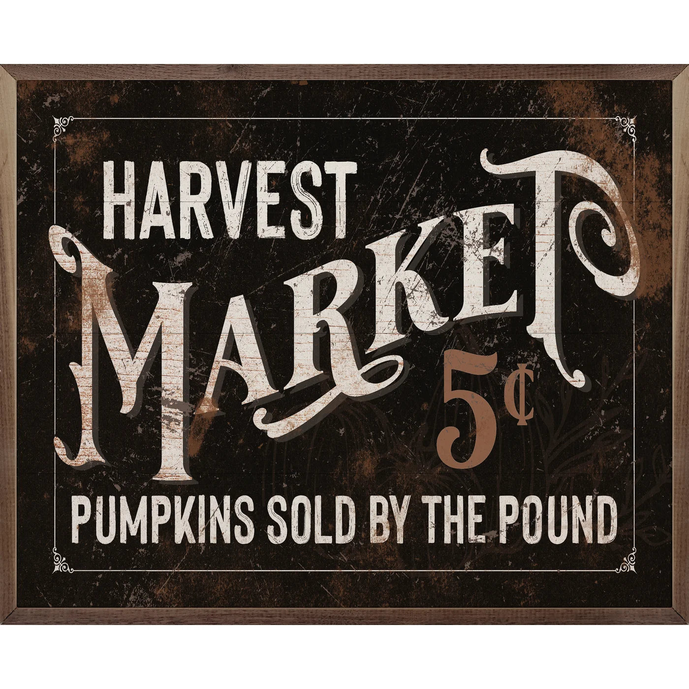 Harvest Market 5 Cents Wood Framed Print