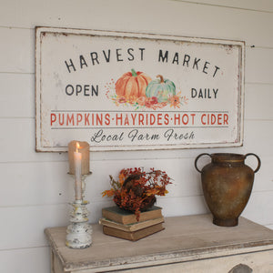 Harvest Market Open Daily Metal Sign