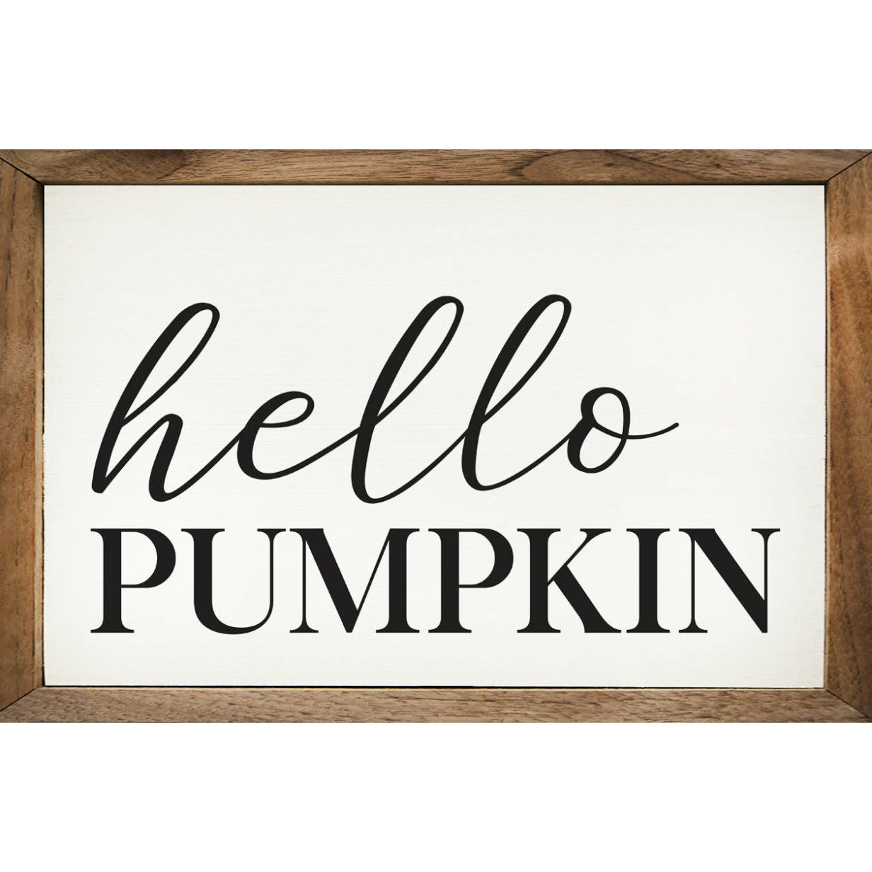 Hello Pumpkin Wood Framed Print