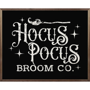 Hocus Pocus Broom Co Stars Black Wood Framed Print