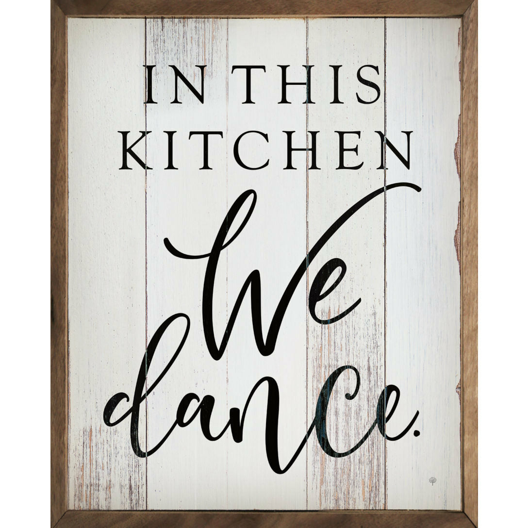 In This Kitchen We Dance Wood Framed Print