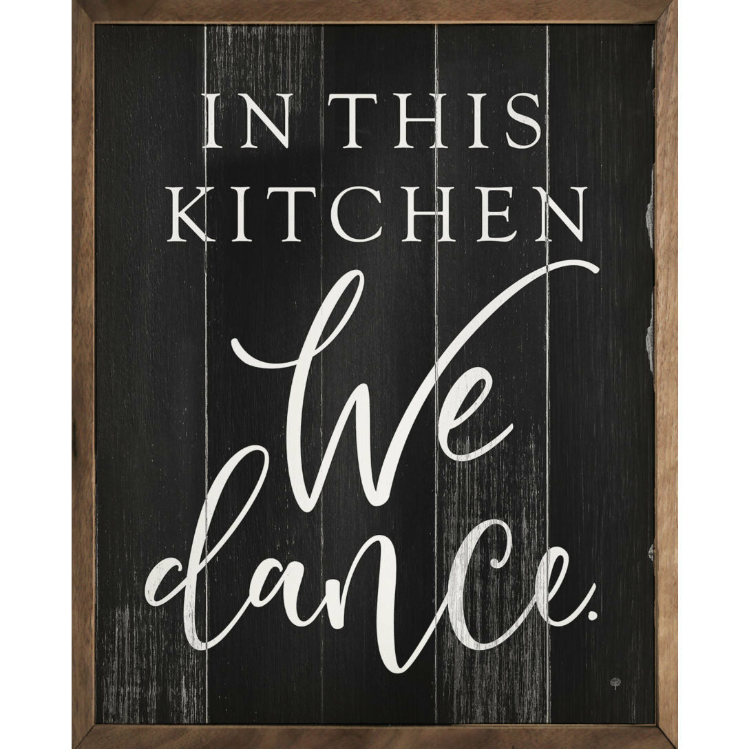 In This Kitchen We Dance Wood Framed Print