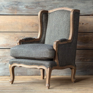 Indigo Tweed Wing Chair