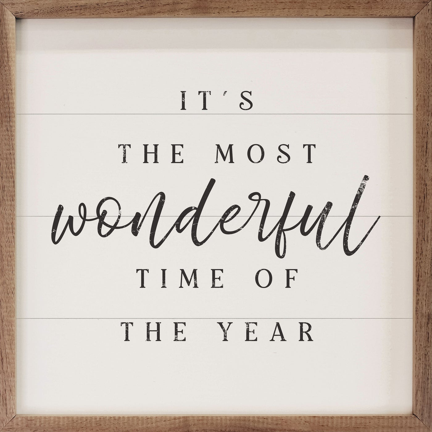 It's The Most Wonderful Time Of The Year White Wood Framed Print
