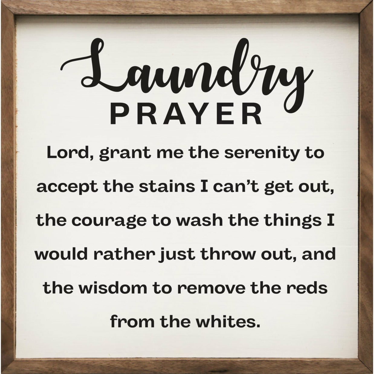Laundry Prayer Wood Framed Print