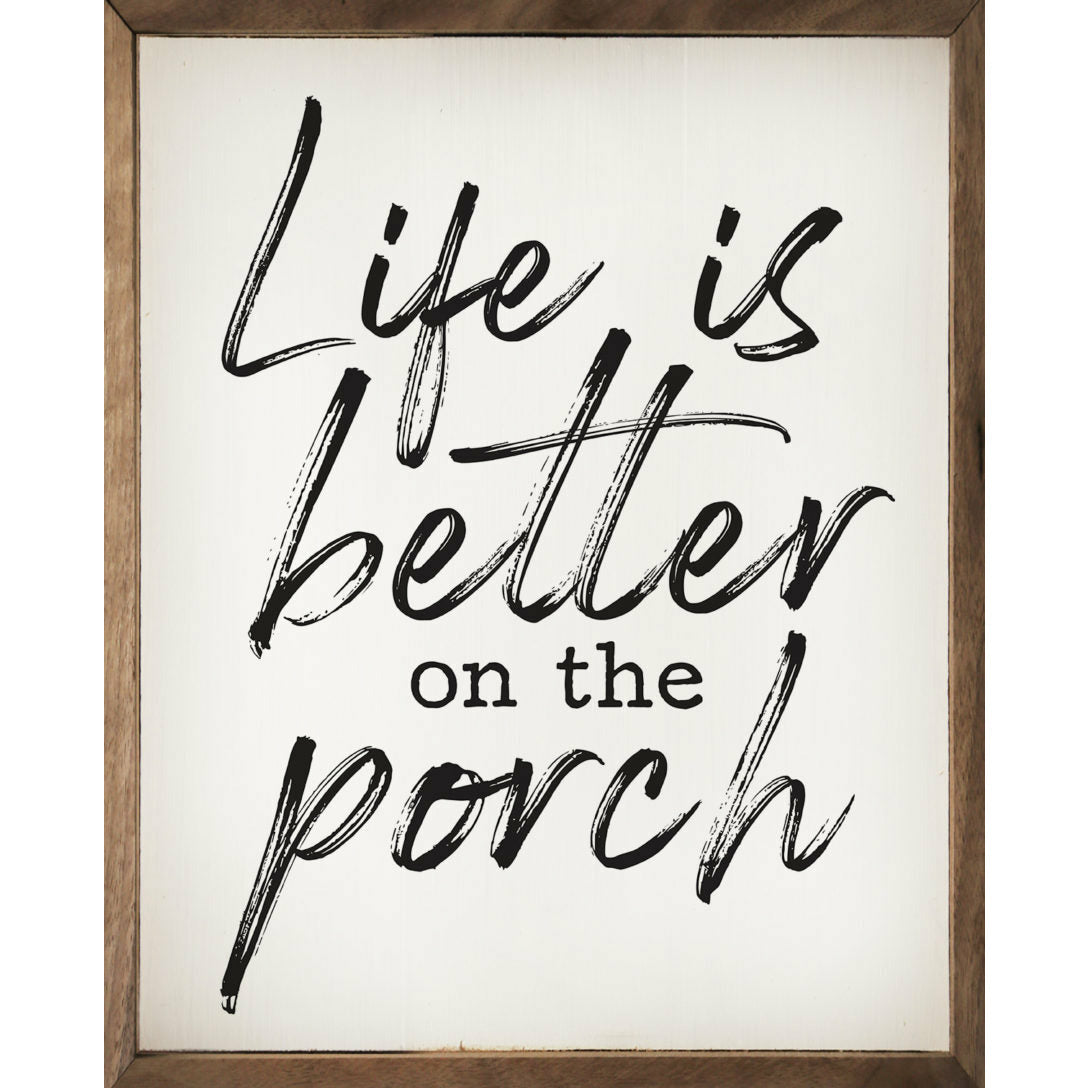 Life Is Better On The Porch Wood Framed Print