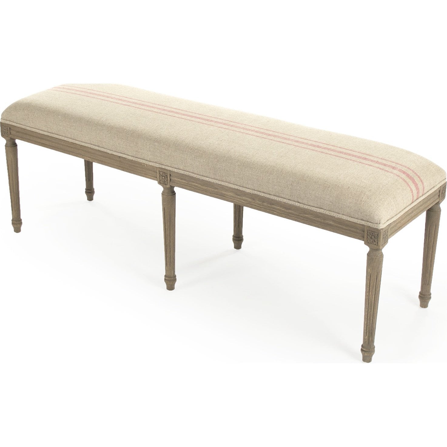 Louis Red Striped Bench