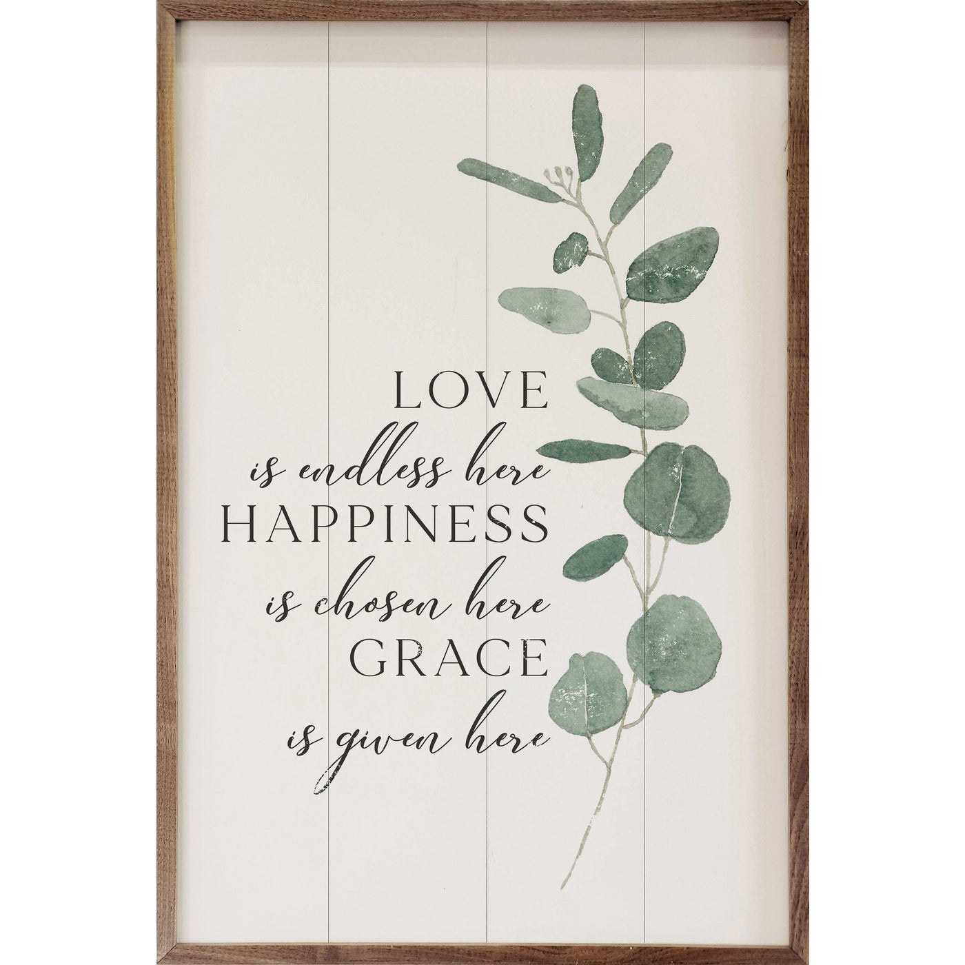 Love Happiness Wood Framed Print