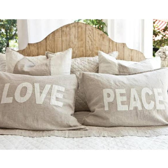 Love & Peace Linen Sham Set by Pom at Home