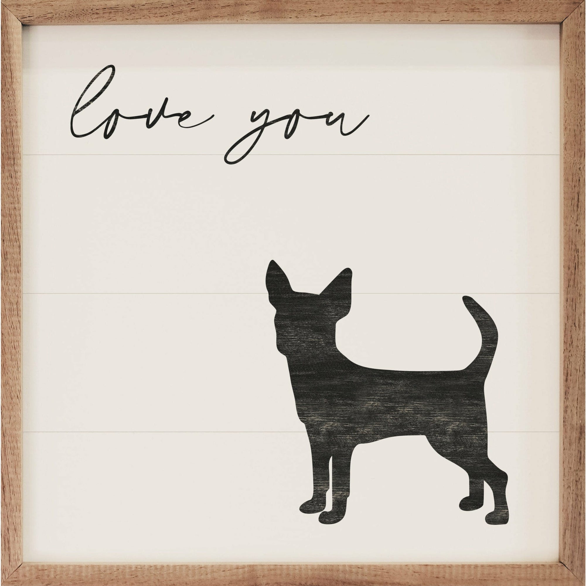 Love You Chihuahua Wood Framed Print