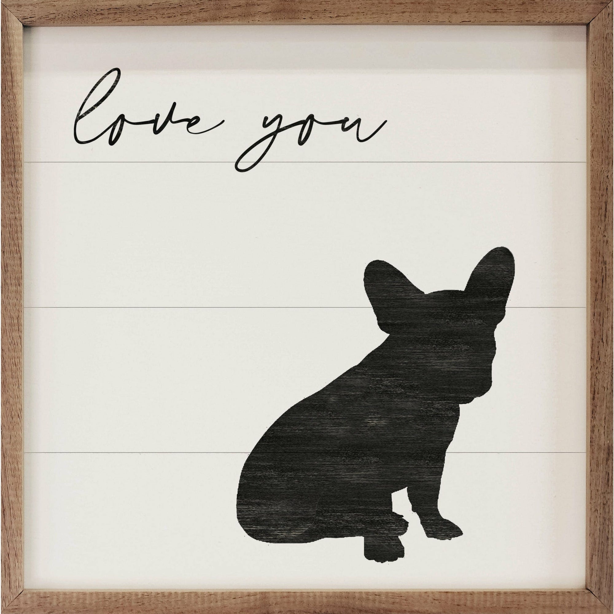 Love You Frenchie Wood Framed Print