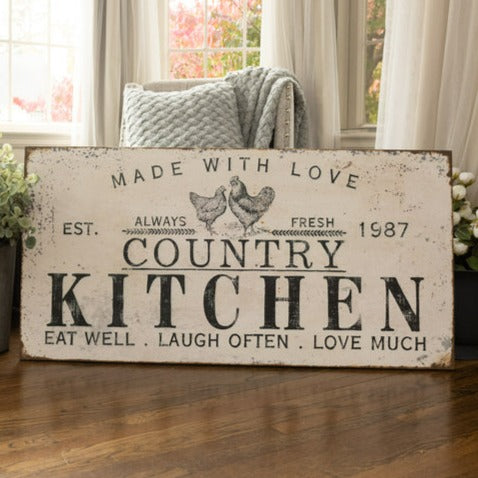 Made With Love Country Kitchen Metal Sign