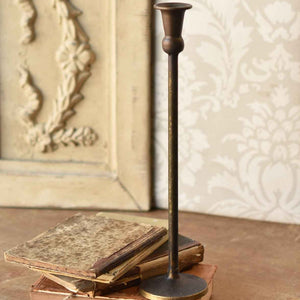 Maglia Antiqued Brass Taper Candle Holder