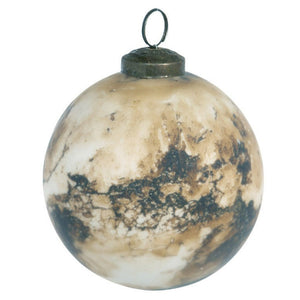 Marbleized Brown Mercury Glass Ball Ornament