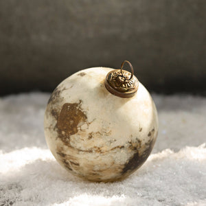 Marbleized Brown Mercury Glass Ball Ornament
