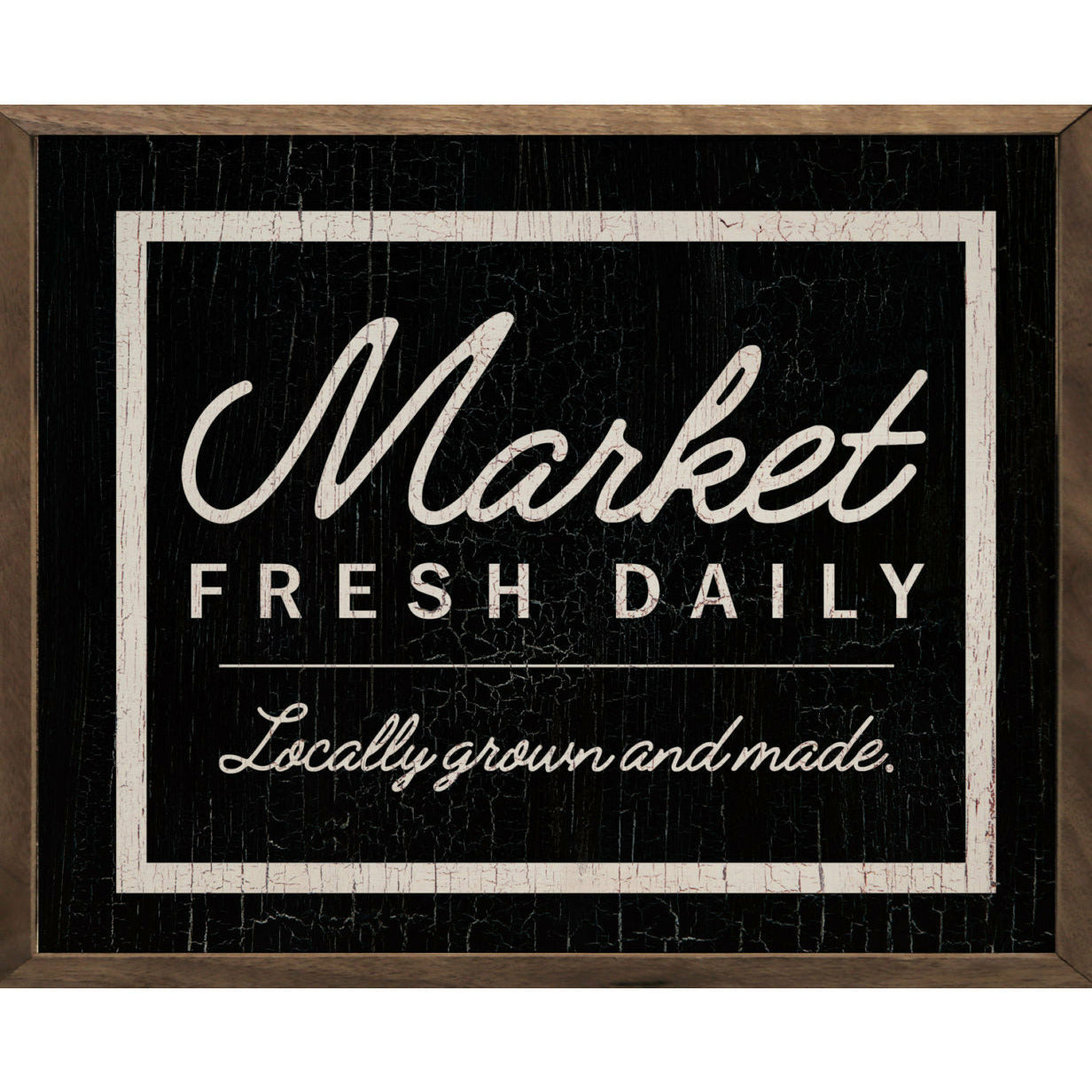 Market Fresh Daily Wood Framed Print