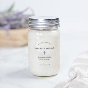 Mason Jar Lavender Vanilla Candle 16oz