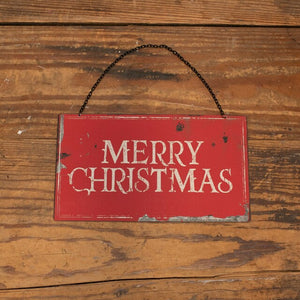 Merry Christmas Distressed Metal Sign