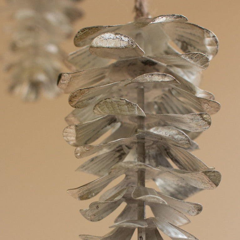 Metal Pinecone Ornament Set