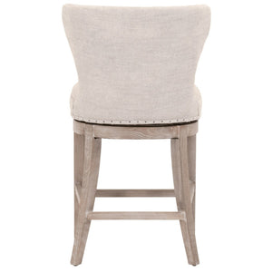 Milton Swivel Bisque French Linen Counter Stool