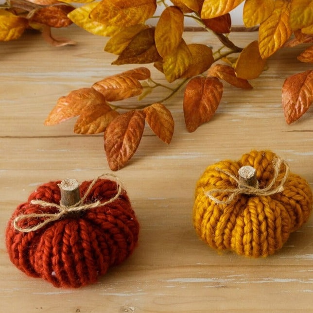Miniature Knit Pumpkin