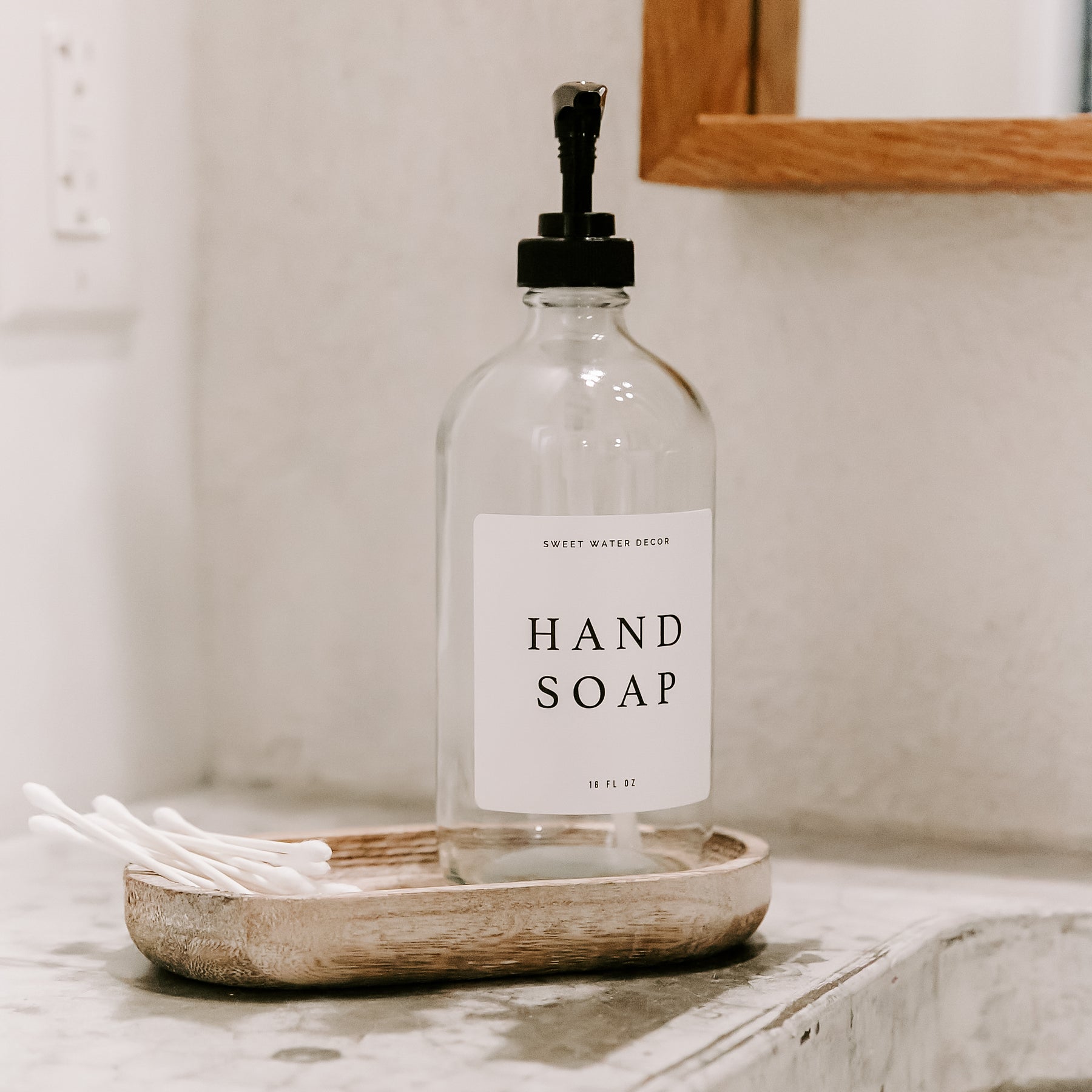 GLASS HAND & DISH SOAP BOTTLE TRAY SET — DMAR Interiors