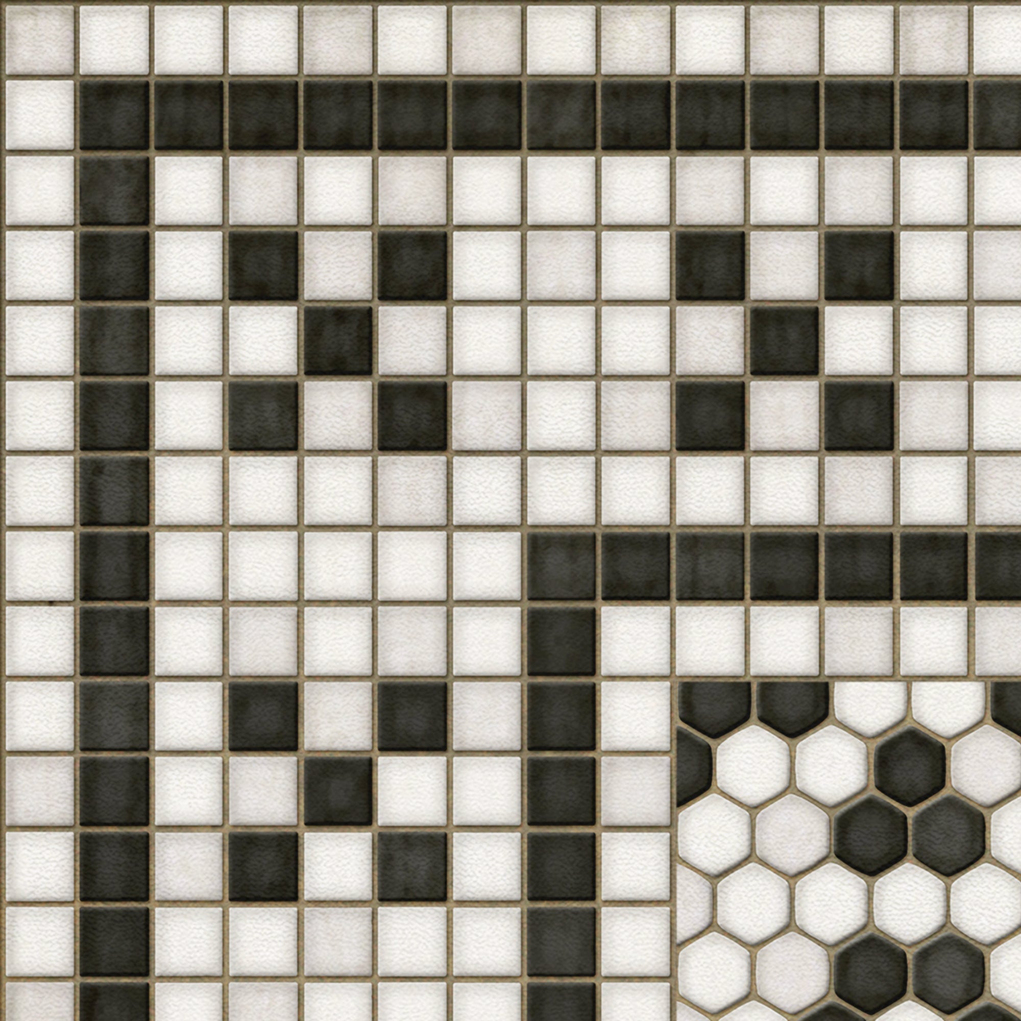 Mosaic F Queensboro Plaza Vinyl Floor Cloth