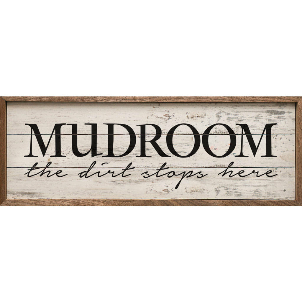 Mudroom The Dirt Stops Here Wood Framed Print