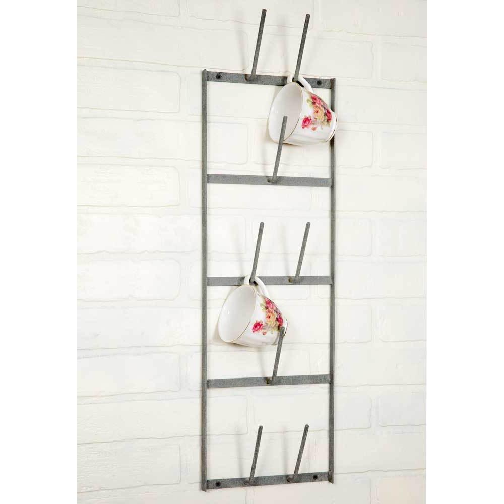 Narrow Galvanized Metal Wall Cup Holder Rack A Cottage in the City