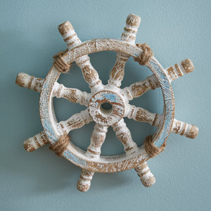 Nautical Wood Wheel Wall Decor
