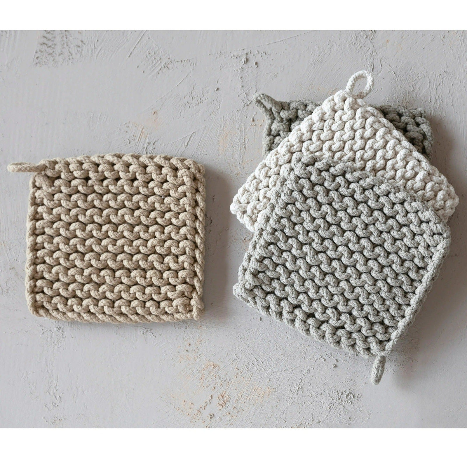 Neutral Crocheted Pot Holder