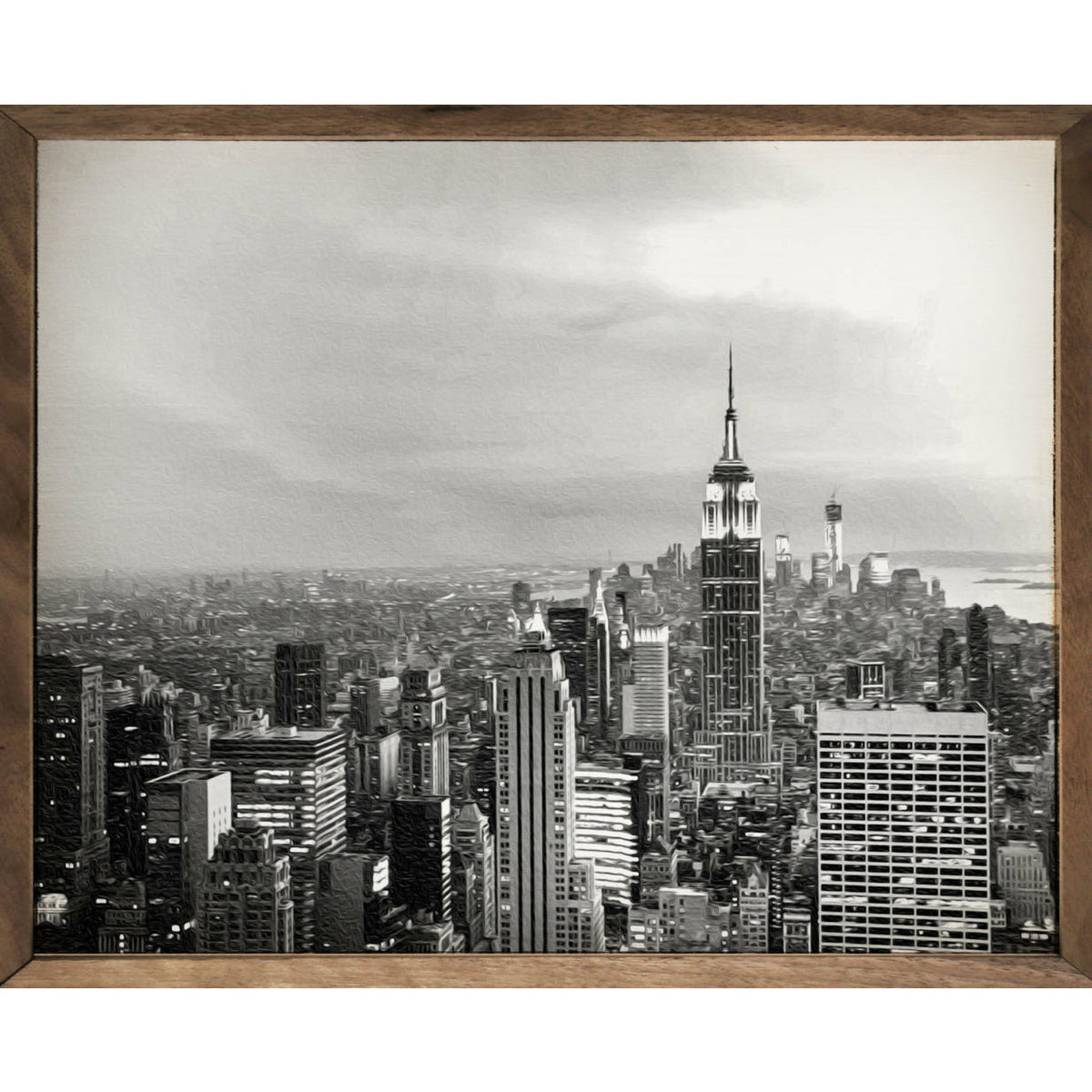 New York Skyline Wood Framed Print